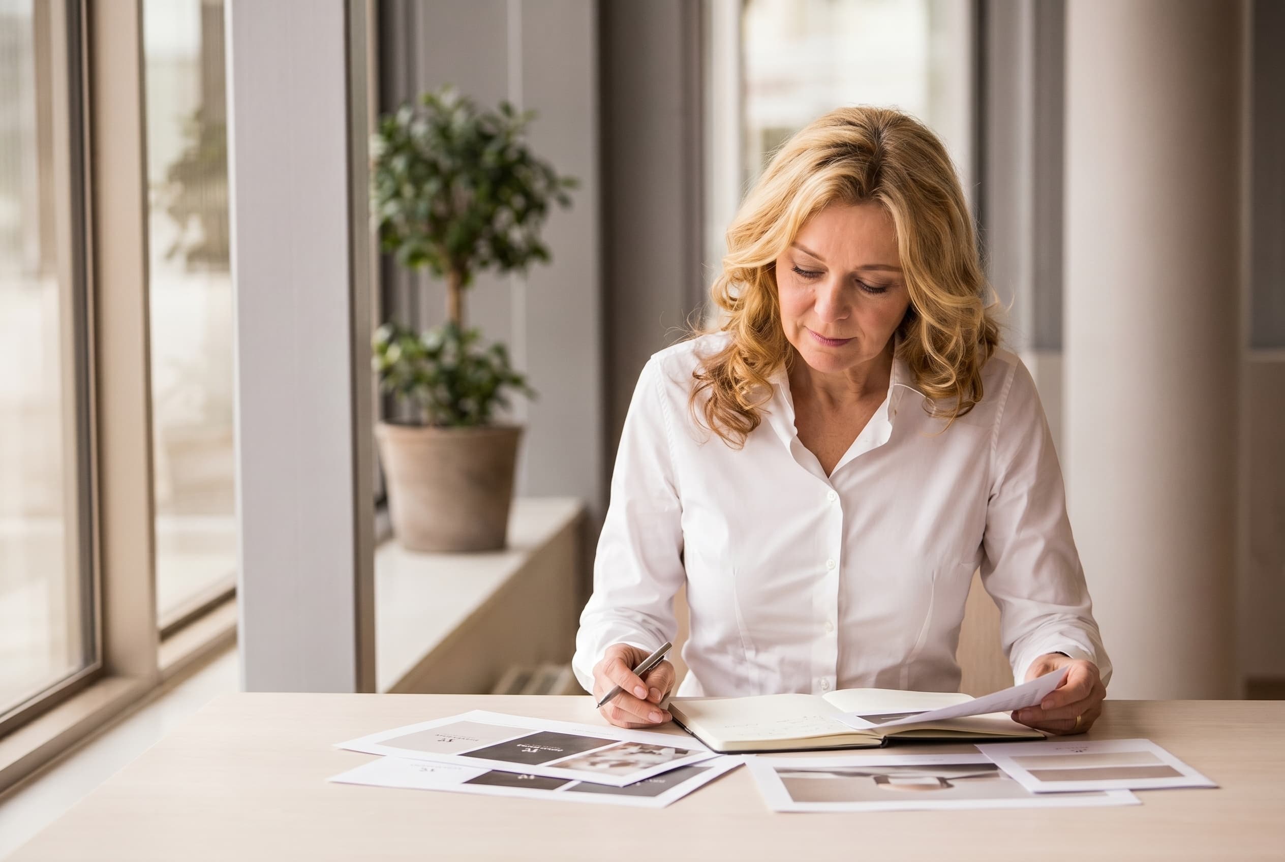 Annette Rosencreutz in a candid desk portrait